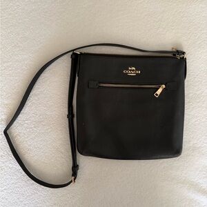 Coach Black Crossbody Bag with Gold Accents